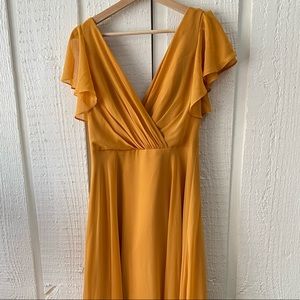 David’s Bridal Bride’s Maid Flutter-sleeve Gown